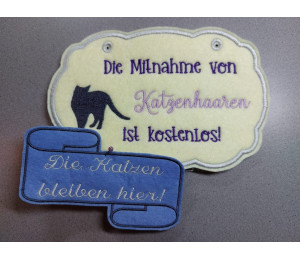 Stickserie - ITH Türschilder Katzen